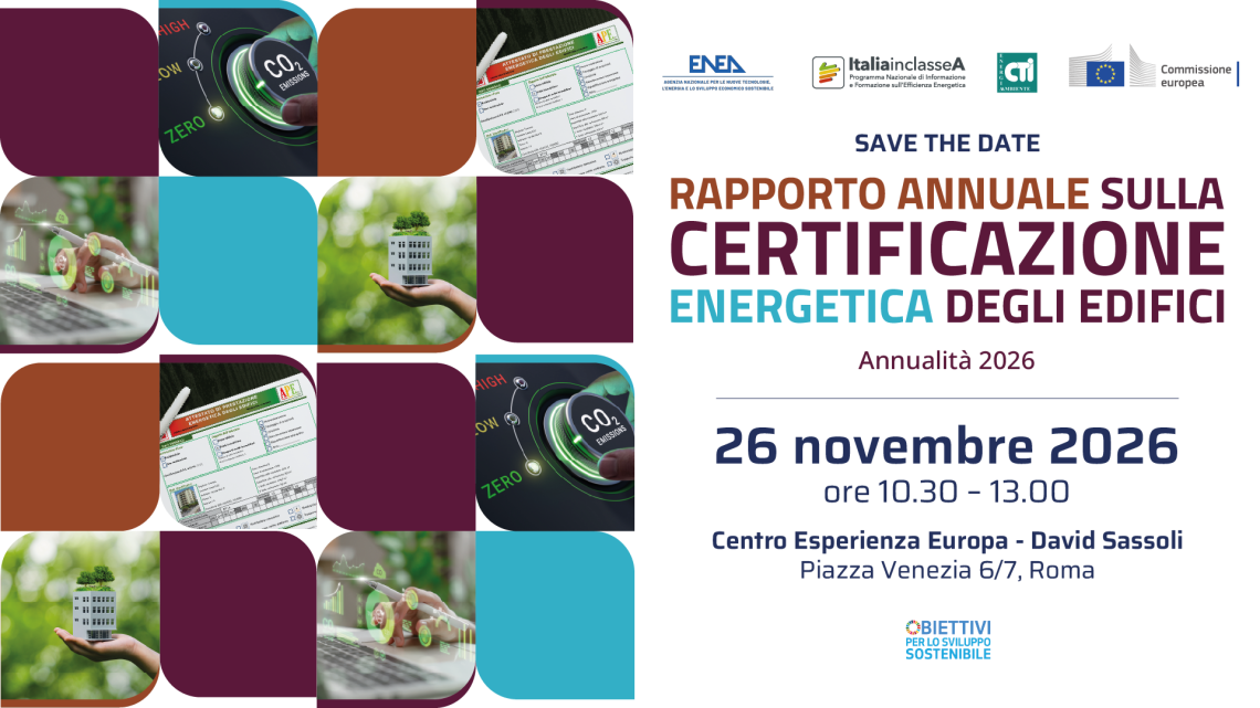 Save the date! Rapporto Annuale sulla Certificazione Energetica degli Edifici 2026